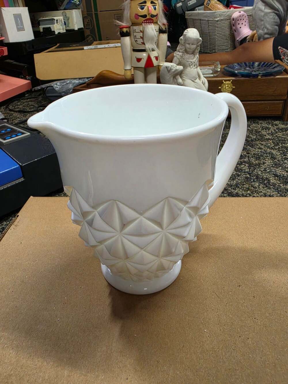 Westmoreland Milk Glass Pitcher Pineapple Pattern White